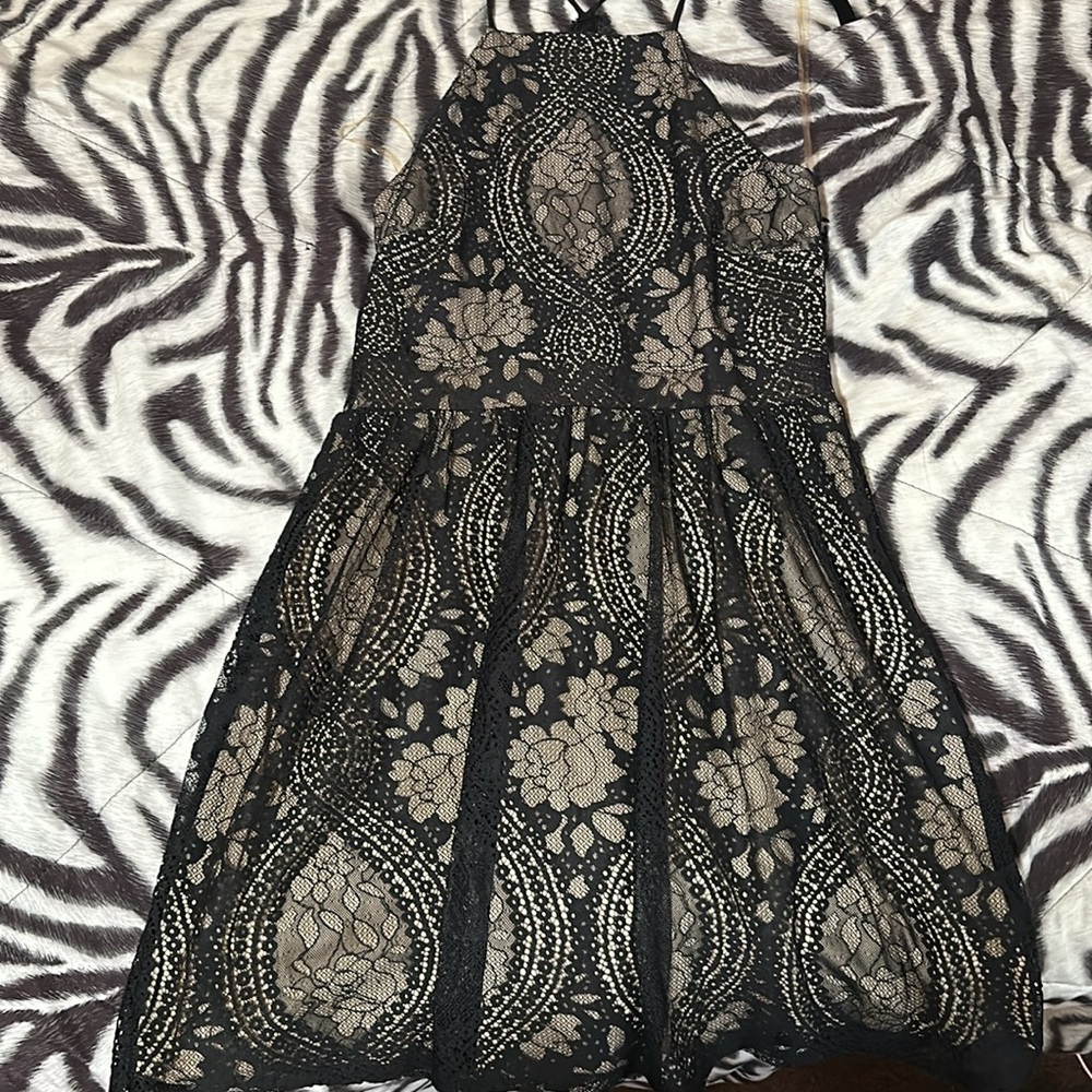 Black and cream dress